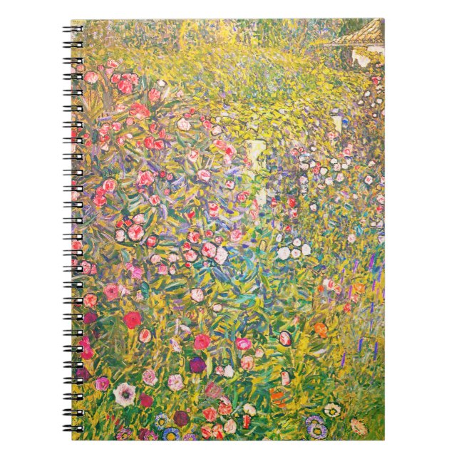 Caderno cor-de-rosa das flores de Gustavo Klimt (Frente)