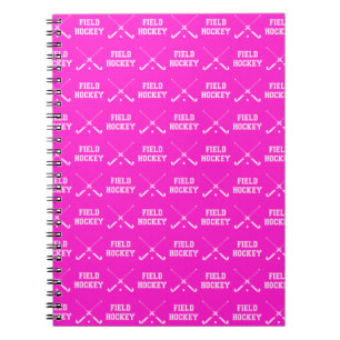 Caderno cor-de-rosa do hóquei em campo