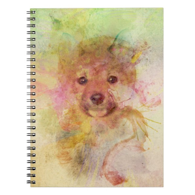 Caderno da aguarela do filhote de cachorro de (Frente)