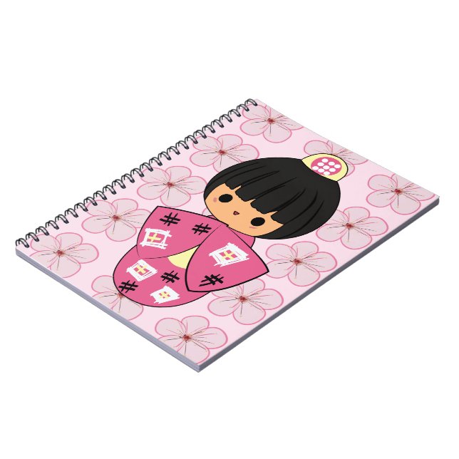 Caderno da boneca de Kawaii Kokeshi