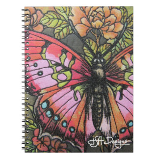 Caderno da borboleta da arte de matéria têxtil