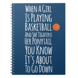 Caderno da Jogadora de Basquete Funny Girls Azul M