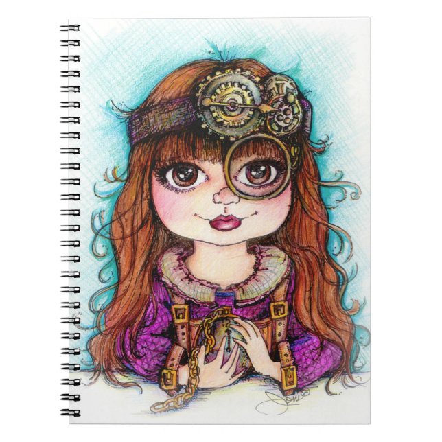 Caderno da menina de Steampunk (Frente)