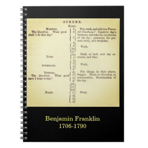Caderno da programação de Benjamin Franklin