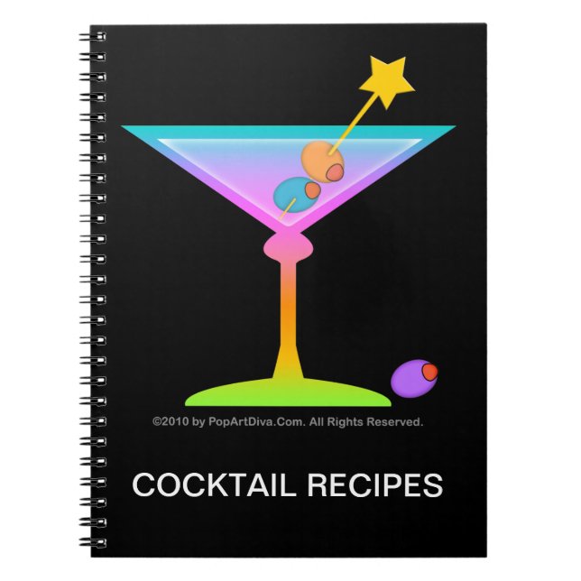 Caderno da receita do cocktail dos Martinis do (Frente)