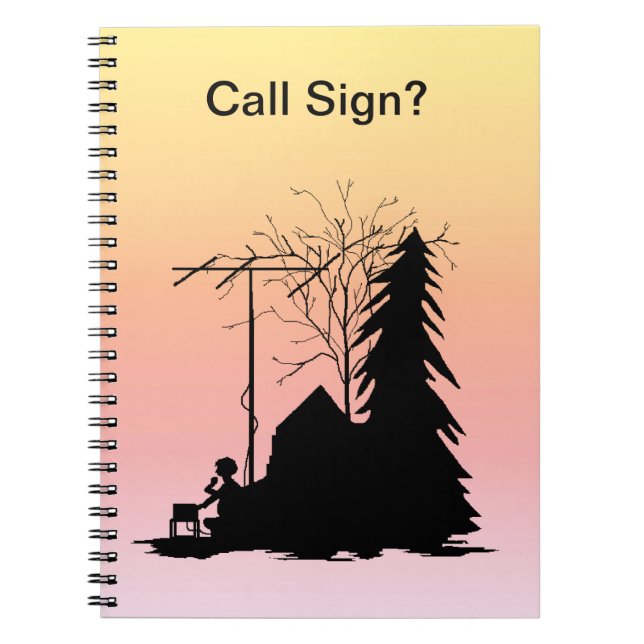 Caderno da silhueta do operador do presunto com (Frente)