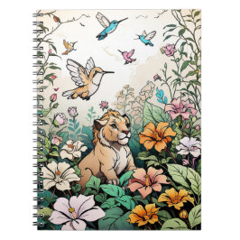 Caderno de Animais de Desenhos Animados Fofos para