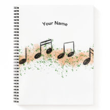 Caderno de Arte Abstrato de Notas Musicais Colorid