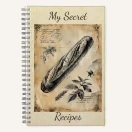 Caderno de Arte Colagem Efêmera de Pão Baguete