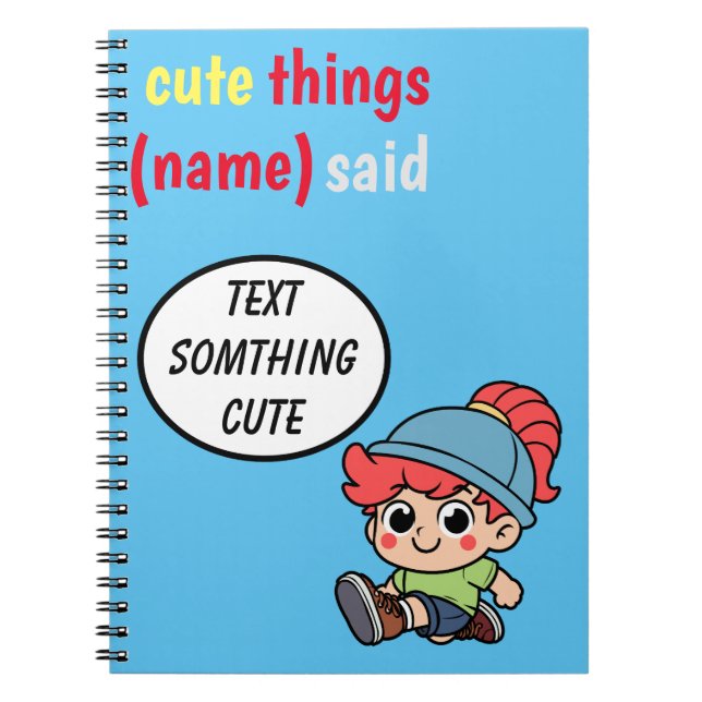 Caderno de Coisas Lindas que Meu Filho Disse (Frente)