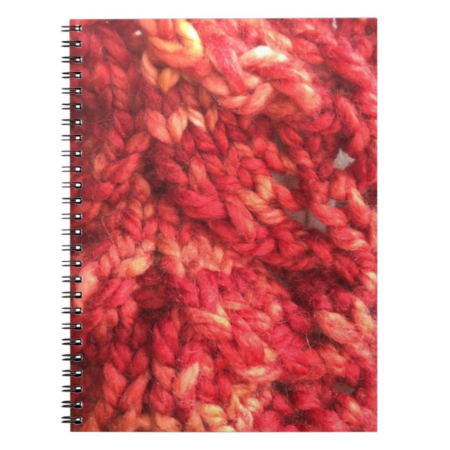 Caderno de confecção de malhas vermelho (Frente)