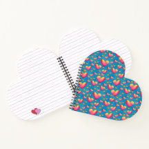 Caderno de Corações Aquarelados Multicoloridos
