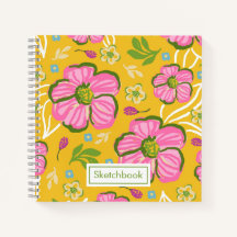 Caderno de Desenho Floral de Verão