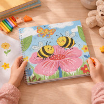 Caderno de Desenho Infantil Abelhas & Borboleta Fo