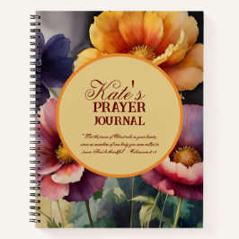Caderno de Diário de Oração Floral Aquarela