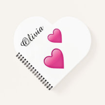 Caderno de Emojis Personalizados Olivia Corações
