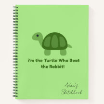 Caderno de Esboços Espiral Motivação Tartaruga