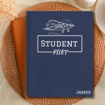 Caderno de Estudante Piloto Avião Cessna Nuvens No