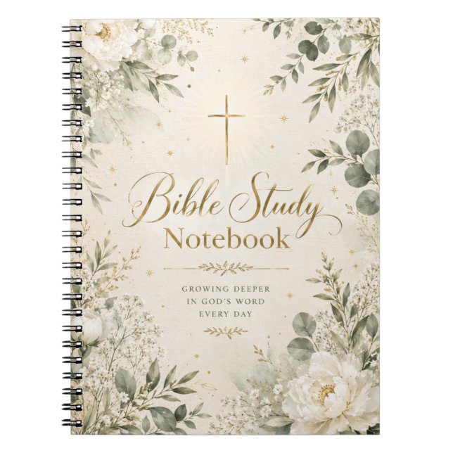 Caderno de Estudo Bíblico | Caderno Espiral Cristã (Frente)