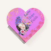 caderno de fé esperança amor aquarela