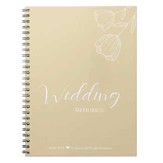 Caderno de Fotos com Espiral Dourada Memórias de C