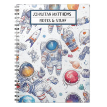 Caderno de Fotos de Astronauta e Espiral Espacial