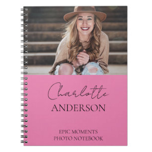 Caderno de Fotos em Espiral com Nome Minimalista S