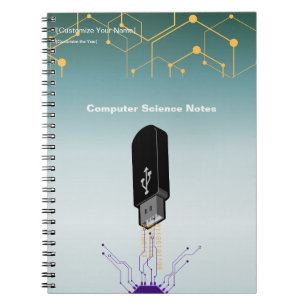 Caderno de Fotos em Espiral de Ciência da Computaç