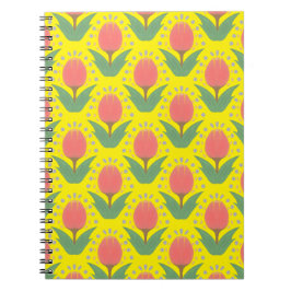 Caderno de Fotos em Espiral de Tulipas Alegres
