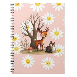 Caderno de Fotos em Espiral de Veado Fofo e Ouriço
