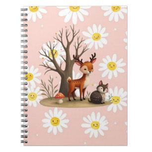 Caderno de Fotos em Espiral de Veado Fofo e Ouriço