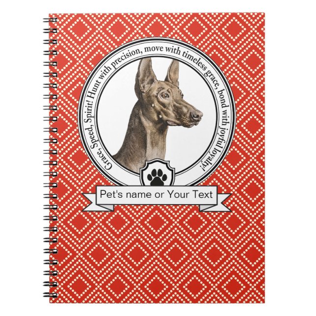 Caderno de Fotos em Espiral do Cão de Caça do Fara (Frente)