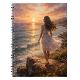 Caderno de Fotos em Espiral Estética do Oceano ao