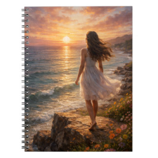 Caderno de Fotos em Espiral Estética do Oceano ao
