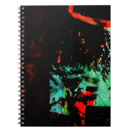 Caderno de fotos espiral abstrato laranja escuro,