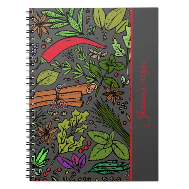 Caderno de fotos espiral cinza cozinha padrão espe (Frente)