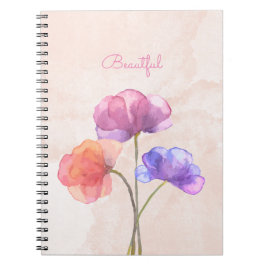 Caderno de Fotos Espiral com Efeito de Aquarela Ro
