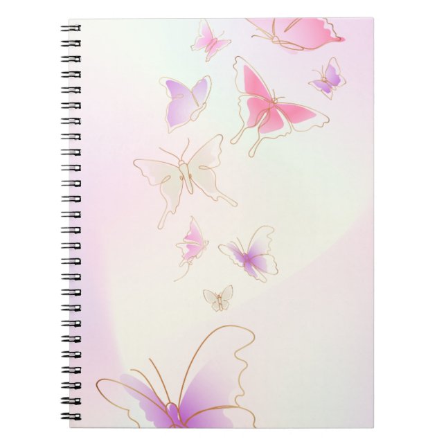 Caderno de Fotos Espiral com Pintura aquarela Rosa (Frente)