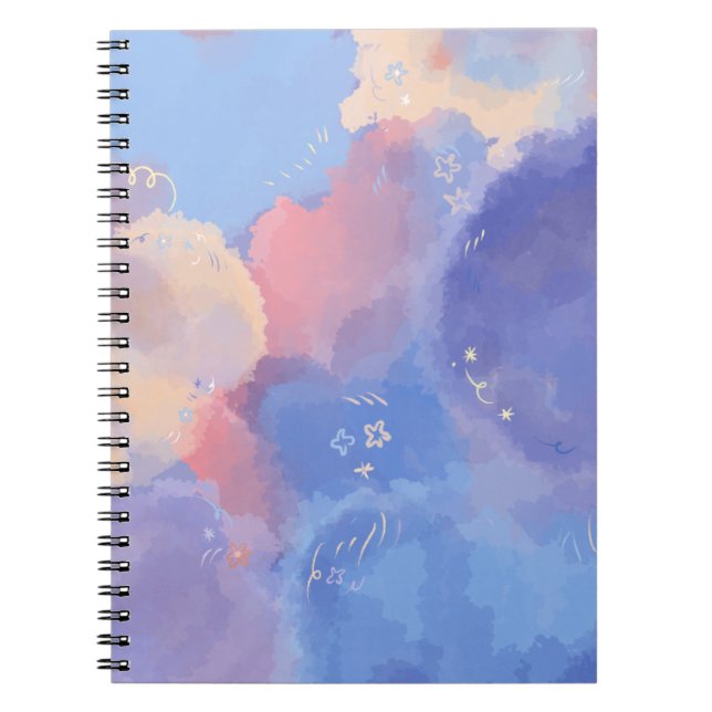 Caderno de Fotos Espiral de Aquarela Rosa (80 Pági (Frente)