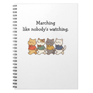 Caderno de Fotos Espiral dos Gatos Marchando do Wo