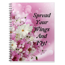 Caderno de Fotos Espiral Espalhe suas Asas Voe Flo