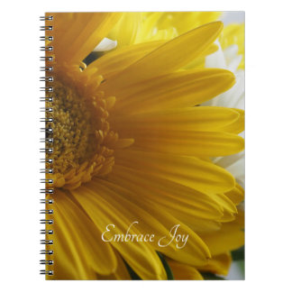 Caderno de Fotos Espiral Floral Amarelo Abrace a A