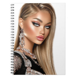 Caderno de Fotos Espiral Garota Glam Mesh Dourada