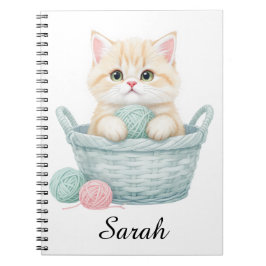 Caderno de Fotos Espiral Gatinho de Fio Encantador