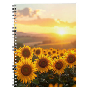 Caderno de Fotos Espiral Girassol Dourado