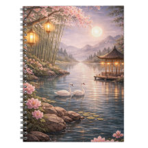 Caderno de Fotos Espiral Lago de Cisnes Flor de Ce