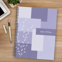 Caderno de Jornal Botânico Roxo Minimalista