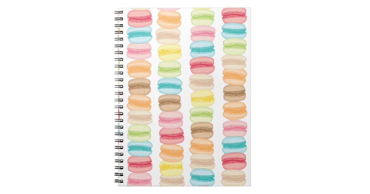 Caderno Espiral Nome personalizado da ilustração de doces macaron