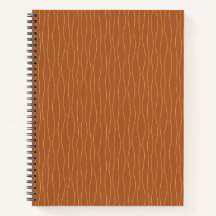 Caderno de Linhas Onduladas de Outono | Marrom e L