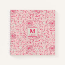 Caderno de Monograma Floral Diário